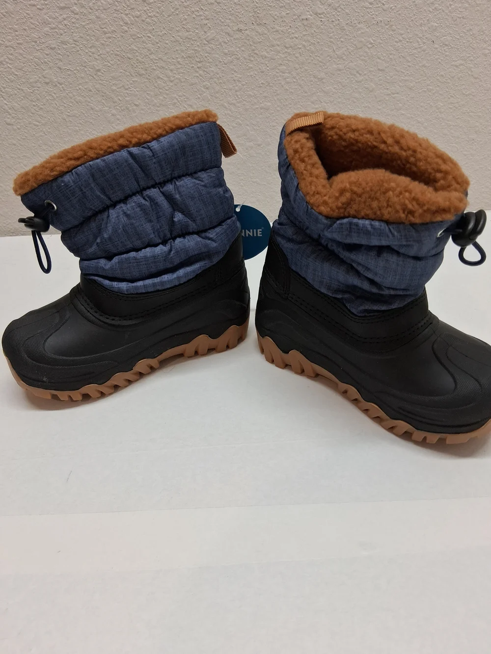 Kids Winter Snow Boots - Blue & Brown